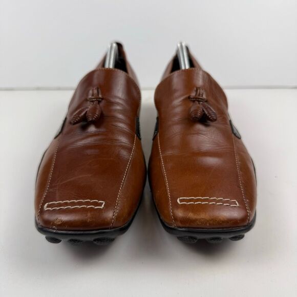 Sesto Meucci Brown Leather Tassel Loafer Size 9.5 - Picture 5 of 10
